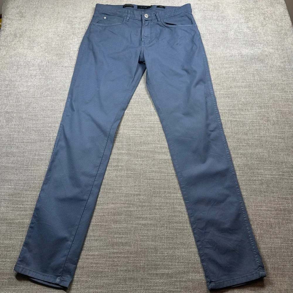 Massimo Dutti Slim Fit Trousers Mens 30 Blue  Italian Fabric Textured